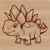 A detailed illustration of a Stegosaurus in a prehistoric landscape.
