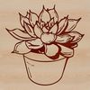 Stylized Succulent Plant Design A stylized illustration of a desert succulent plant with thick, fleshy leaves.