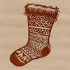 Simple SVG Stocking Template Free A simple Christmas stocking design made with vector graphics.