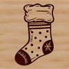 Christmas Stocking Design for Digital Crafting A Christmas stocking graphic, ideal for digital cutting machines like Cricut or laser cutters.