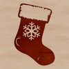 Holiday Stocking Template SVG file of a festive holiday stocking template for digital cutting machines and crafters.