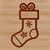 Simple Vector Stocking Design A simple line drawing of a Christmas stocking in a vector format.