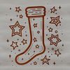 A traditional Christmas stocking with a festive design, available for vector download.