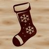 Christmas Stocking Graphic Design A high-resolution stocking graphic with a minimalist design, ideal for Christmas decorations or gift wrapping.