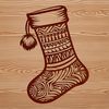 High-quality, editable SVG design of a festive holiday stocking.