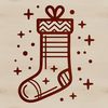 Free Christmas Stocking SVG for Crafting A Christmas stocking with a classic design, perfect for vector art and digital crafting.