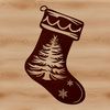 Christmas Stocking Illustration SVG A simple Christmas stocking illustration for graphic design and crafting projects.