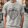 High-Quality Strawberry Graphic A digital illustration of a strawberry fruit with detailed texture and design elements.