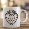 Strawberry Icon SVG Design An isolated SVG design of a strawberry fruit with a simple stem.