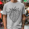 Strawberry Graphic Design Asset A stylized illustration of a ripe red strawberry, suitable for digital use.