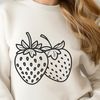 Free SVG Strawberry Clip Art A detailed illustration of a strawberry, suitable for cutting out with a craft machine or laser cutter.