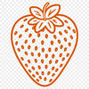 Free Strawberry Clip Art Image A digital illustration of a single strawberry, depicted in a simplified style suitable for cutting machine designs.