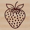 High-Quality Vector Strawberry Fruit A high-quality SVG image of a strawberry fruit, suitable for vector design and cutting machine applications.