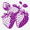Fresh Strawberry Graphic Vector A digital vector illustration of a ripe strawberry with green leaves.