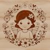 A detailed illustration of an angel in a floral-inspired design, suitable for digital use.