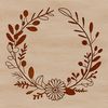 A floral design in the shape of a wreath, suitable for vector art projects.