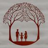 Beautiful SVG Tree with Lovers Branches A stylized illustration of an intertwined tree with lovers in the branches.