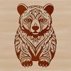 Beautiful Sitting Bear Vector Art An ornate sitting bear illustration in vector format, suitable for digital design projects.