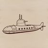 Illustration of a military submarine underwater vehicle in vector format.