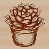 Succulent Leaf Illustration A stylized illustration of a succulent plant with fleshy leaves and stems, suitable for digital crafting and design projects.