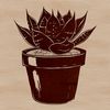 Free Vector Design for Gardening Projects A vector graphic representation of a desert plant with thick fleshy leaves, ideal for crafting and DIY applications.