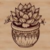 Beautiful Desert Bloom Succulent plant with thick fleshy leaves and stems in a desert landscape.