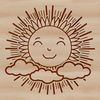 A digital representation of a sun icon available as a scalable graphic.