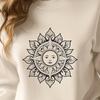 Creative Sun Design Template An illustrative sun symbol in vector format, suitable for use in digital designs and crafts.