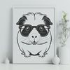 Adorable Guinea Pig in Shades A cartoon guinea pig wearing sunglasses.