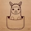 Cute And Fuzzy South American Animal An illustration of a smiling alpaca with soft fur, standing on a grassy background.