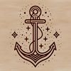 Nautical Icon SVG Anchor nautical icon in vector format for digital design projects.
