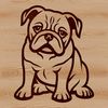 Free SVG Bulldog Clipart Image A sitting bulldog, a popular breed of domesticated animal, depicted in vector form.