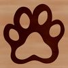 A high-quality illustration of an animal paw print in vector format.