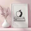 Apple Educational Book Clipart A digital illustration of a book with the Apple logo, designed as vector art for educational materials and teacher resources.
