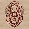 High-Quality SVG Icon Image Religious iconography of the Immaculate Heart in a high-quality SVG format.