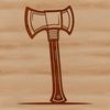 Beautiful Hand Tool Illustration A hand-holdable tool with a curved blade used for chopping wood.