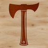 SVG Axe Design A detailed illustration of a hand axe with a sturdy handle and sharp blade, suitable for cutting and chopping.