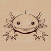 A detailed illustration of a salamander's head, specifically an axolotl, suitable for vector design and cutting machine use.