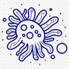 Microscopic illustration of bacteria cells in a simplified style.