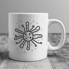 Vector graphic representation of a bacteria cell in scientific detail.