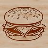 SVG Hamburger Icon A digital illustration of a hamburger with toppings on a white background.