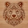 Vector graphic of a stylized bear featuring ornate details on its fur.