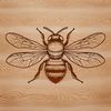 Gardening-Themed Vector Bee Design A vector illustration of a bee with detailed anatomy, suitable for gardening enthusiasts and crafters.