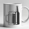 Beautiful Beer Graphic Design SVG File A vector illustration of a glass filled with beer, perfect for designing custom labels or marketing materials.