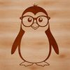 Penguin Silhouette Wearing Glasses SVG Art A cartoon penguin wearing glasses, rendered as a vector graphic.
