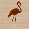 Elegant Bird in Monochrome A digital illustration of a flamingo in silhouette standing on one leg.