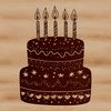 Colorful Cake Design Vector A colorful illustration of a birthday cake with candles lit, suitable for vector art and digital designs.