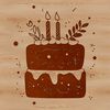 Birthday Celebration Dessert Design Vector graphic design of a traditional birthday cake with writing and decorations.
