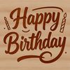 Simple vector illustration of happy birthday text with colorful design elements.