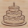 Birthday Dessert Design A vector graphic design of a birthday dessert with colorful frosting and edible decorations.